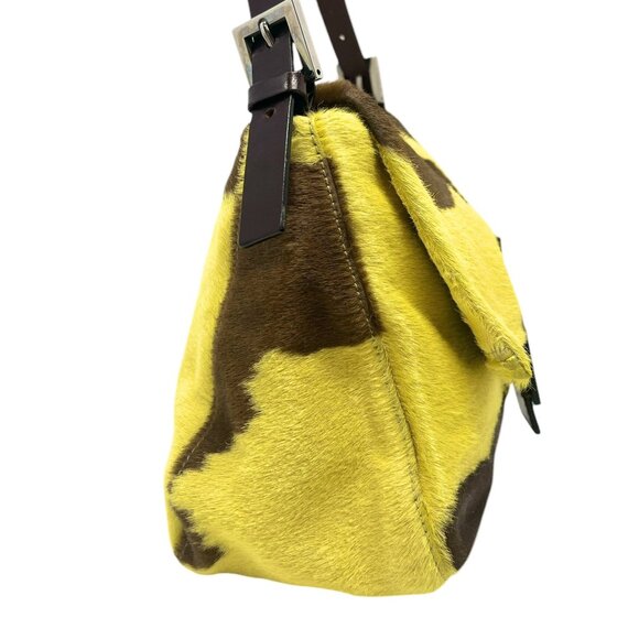 FENDI Vintage FF Logo Mamma Baguette Shoulder Bag Yellow [105334] - Picture 7 of 13